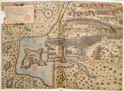 General view of the Battle of Szigetvar, 1566 by Italian School