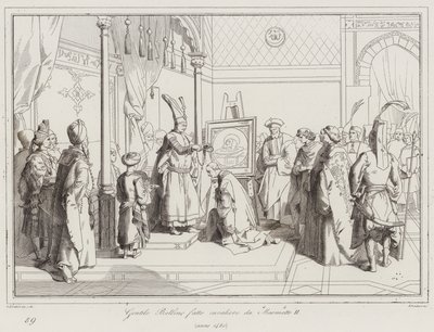 Gentile Bellini Knighted by Mehmed II by Italian School