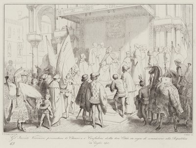 Veronese Envoys Presenting the Keys and Banners of Their City as a Sign of Submission by Italian School
