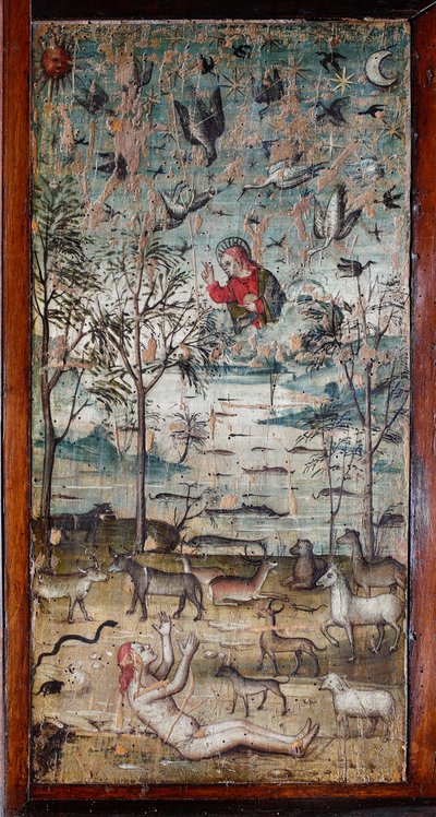 God Creates Adam, Animal, Land, Sky and Water by Italian School
