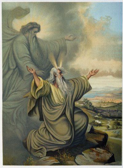 God showing Moses the Promised Land - in “Aurea Bibbia classica: storia della rivelazione divina nell