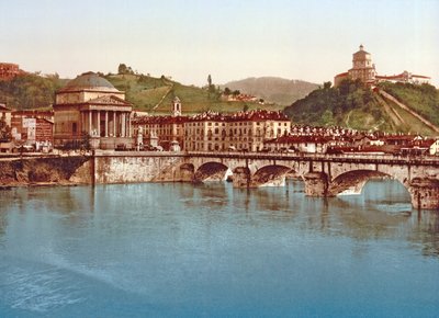 Gran Madre di Dio (Foreground) and Santa Maria di Monte dei Cappuccini, Turin, Published c.1890 by Italian School