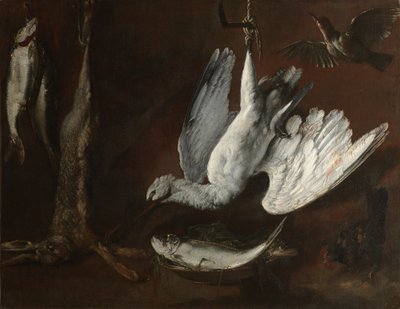 Hare, Spoonbill, and Fish by Italian School