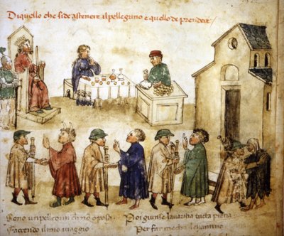 How the pilgrims should behave by Italian School