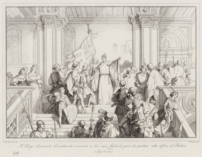 The Doge Leonardo Loredano Bids Farewell to His Two Sons Before They Depart for the Defense of Padua by Italian School