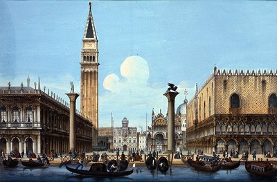 Il Molo, from a Set of Four Venetian Scenes, c.1850 by Italian School