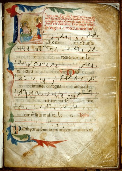 Illuminated Score of Ambrosian Songs by Italian School