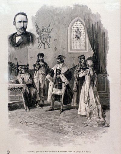 Illustration of Pierre Gringoire, opera by Antonio Scontrino by Italian School