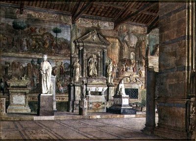Interior of the Campo Santo in Pisa by Italian School