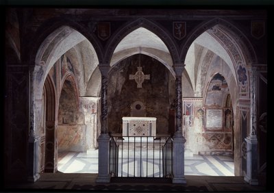 Interior View of Presbytery and Altar, St Benedict Cave (Sacro Speco) Subiaco by Italian School