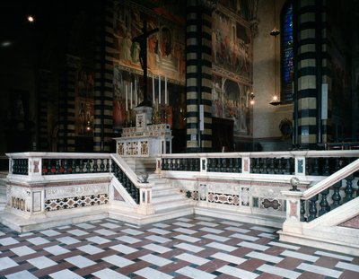Interior View of the Cathedral Santo Stefano de Prato by Italian School