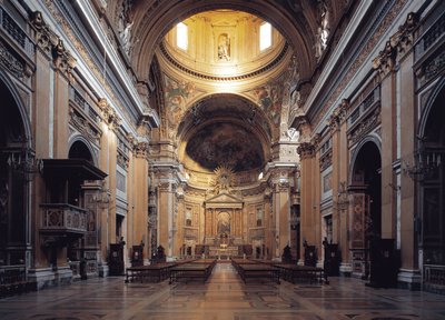 Interior view of the church of Gesu in Rome by Italian School