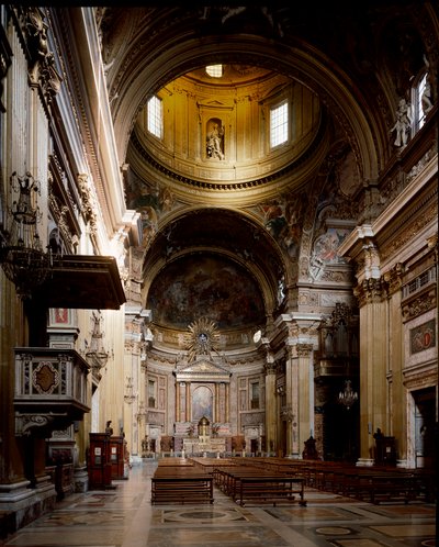 Internal View of the Jesuite Church of Gesu by Italian School