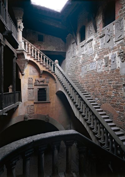 Internal View of the Castle of Counts Guidi or Palazzo Pretorio by Italian School