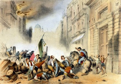 Italian Unification: on 26/05/1860, Giuseppe Garibaldi, at the head of his Red Shirts, the Thousand, entered Palermo in Sicily and made a decisive blow to the kingdom of the Bourbons of Naples. Engraving of the 19th century by Italian School