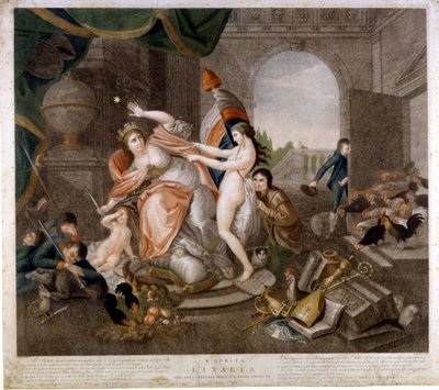 Italian Anti-French Satirical Publication on the Invasion of 1796 by Italian School