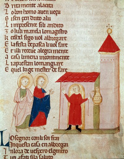 Joseph and Mary seek asylum by Italian School