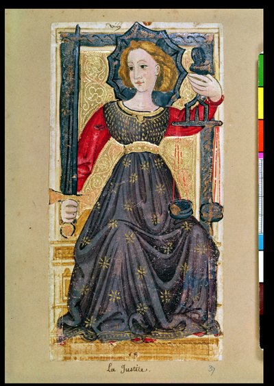 Justice, tarot card from the 