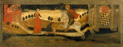 Knight killing a dragon in the presence of a princess by Italian School