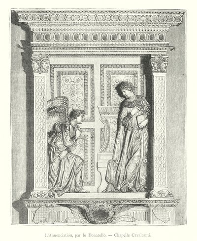 The Annunciation, by Donatello, Cavalcanti Chapel (engraving) by Italian School