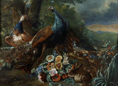 Landscape with Peacock and Game by Italian School