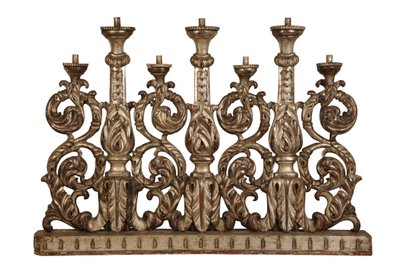 Large scale silver gilt candle holder, c.1800 by Italian School