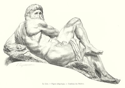 Day, Allegorical Figure, Tomb of the Medici (engraving) by Italian School
