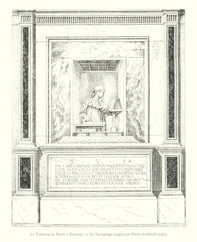 The Tomb of Dante in Ravenna, The Sarcophagus Sculpted by Pietro Lombardi by Italian School