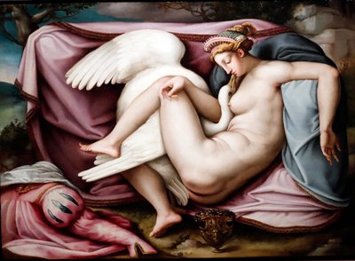 Leda and the Swan, Roman Painter 1550, Genoa, Italy by Italian School