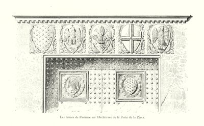 The Arms of Florence on the Architrave of the Zecca Gate (engraving) by Italian School