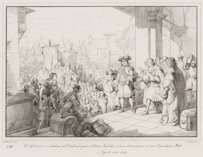 The Defenders and Citizens of Candia Beg Duke Navailles Not to Abandon the Besieged City by Italian School