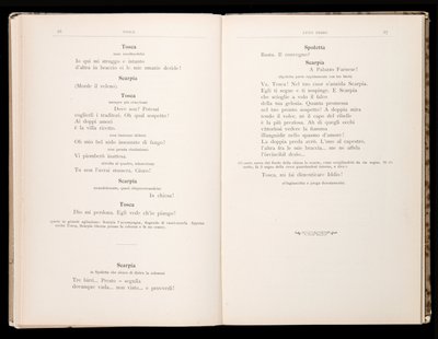Libretto of Tosca by Giacomo Puccini, Edition Ricordi, Italy by Italian School