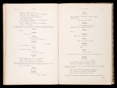 Libretto of Tosca by Giacomo Puccini, Edition Ricordi, Italy by Italian School