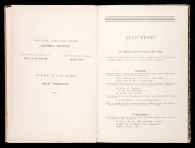 Libretto of Tosca by Giacomo Puccini, Edition Ricordi, Italy by Italian School