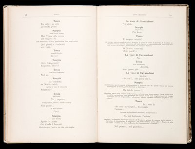 Libretto della Tosca by Giacomo Puccini, Edition Ricordi, Italy by Italian School
