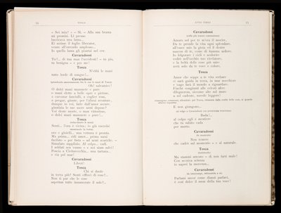 Libretto della Tosca by Giacomo Puccini, Edition Ricordi, Italy by Italian School