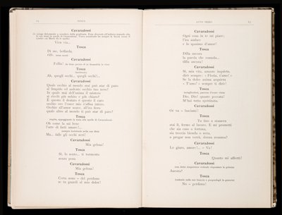 Libretto della Tosca by Giacomo Puccini, Edition Ricordi, Italy by Italian School