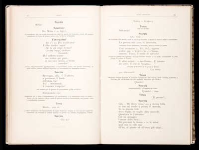 Libretto of Tosca by Giacomo Puccini, Edition Ricordi, Italy by Italian School