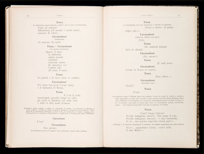 Libretto of Tosca by Giacomo Puccini, Edition Ricordi, Italy by Italian School