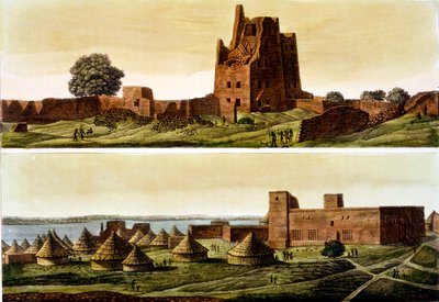 Lower Egypt or Sudan, the River Nile: Below, Village of El-Querebyn, 1820s-30s by Italian School