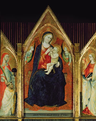 Madonna Nursing the Christ Child with saints (detail) by Italian School