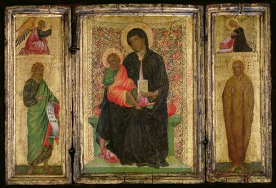 Madonna and Child Enthroned with St. John the Baptist and St. Mary Magdalene by Italian School