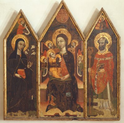 Madonna with Child between St Clare and St Basil by Italian School