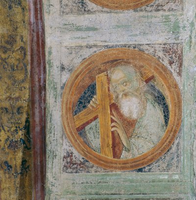 Male saint with cross, possibly Saint Andrew by Italian School
