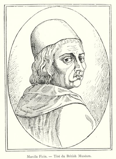 Marsilio Ficino, From the British Museum (engraving) by Italian School