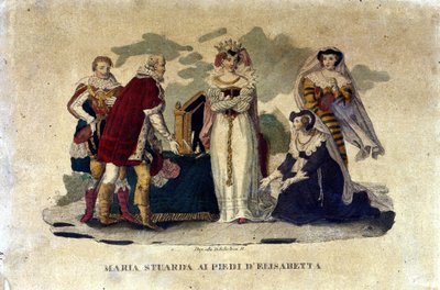 Mary Stuart at the Feet of Elizabeth I, in the Opera Maria Stuarda by Gaetano Donizetti, 1810 by Italian School