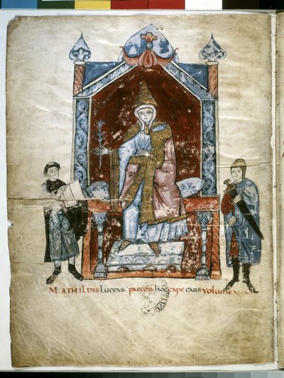 Matilda of Tuscany: enthroned Matilde of Canossa by Italian School
