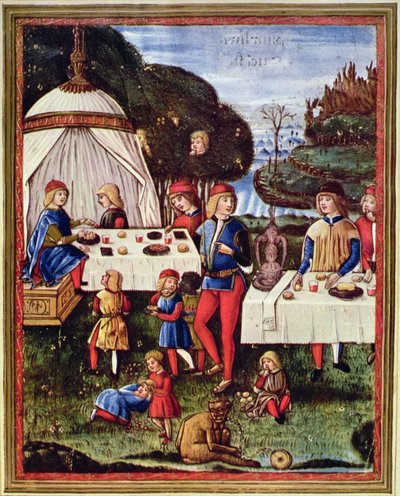 Maximilian Sforza as a Child Having a Meal in the Garden by Italian School