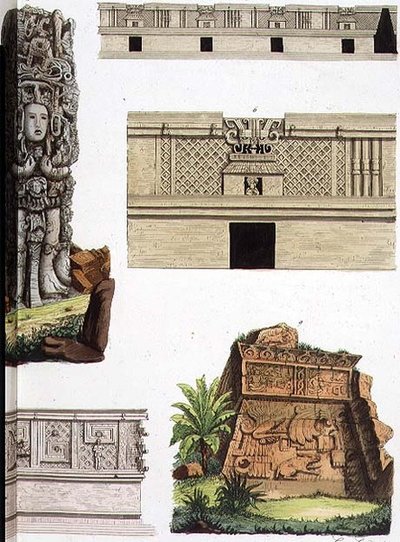 Mexican Antiquities, architectural details from plate 48 of 