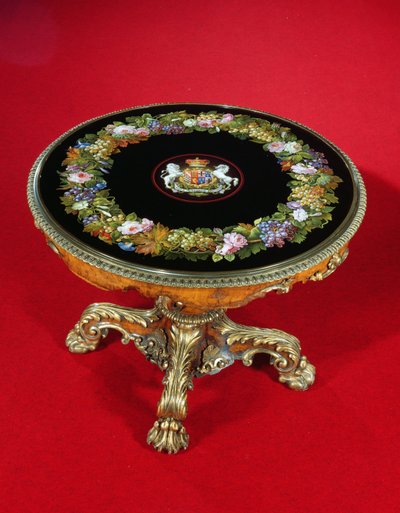 Micro-mosaic table with Norfolk and Leveson-Gower coats of arms by Italian School